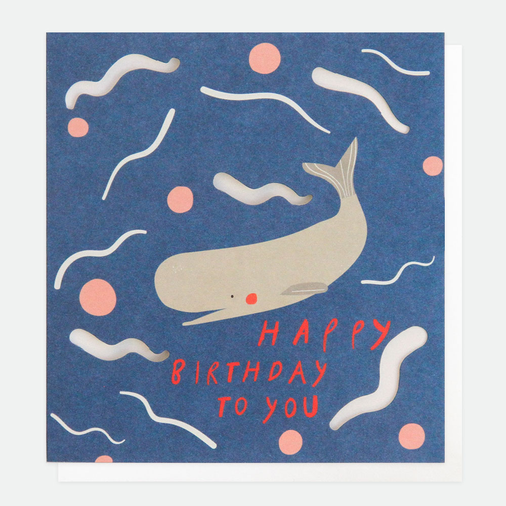 Whale Happy Birthday Card By Caroline Gardner